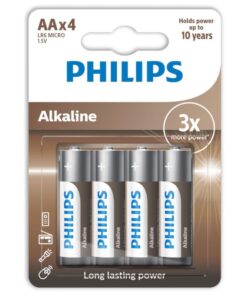PHILIPS - ALKALINE BATTERIES AA LR6 PACK 4