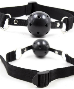 OHMAMA FETISH BLACK FABRIC BREATHABLE BALL GAG