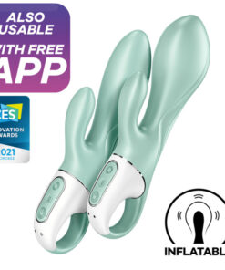 SATISFYER - AIR PUMP BUNNY 5+ INFLATABLE RABBIT VIBRATOR APP GREEN