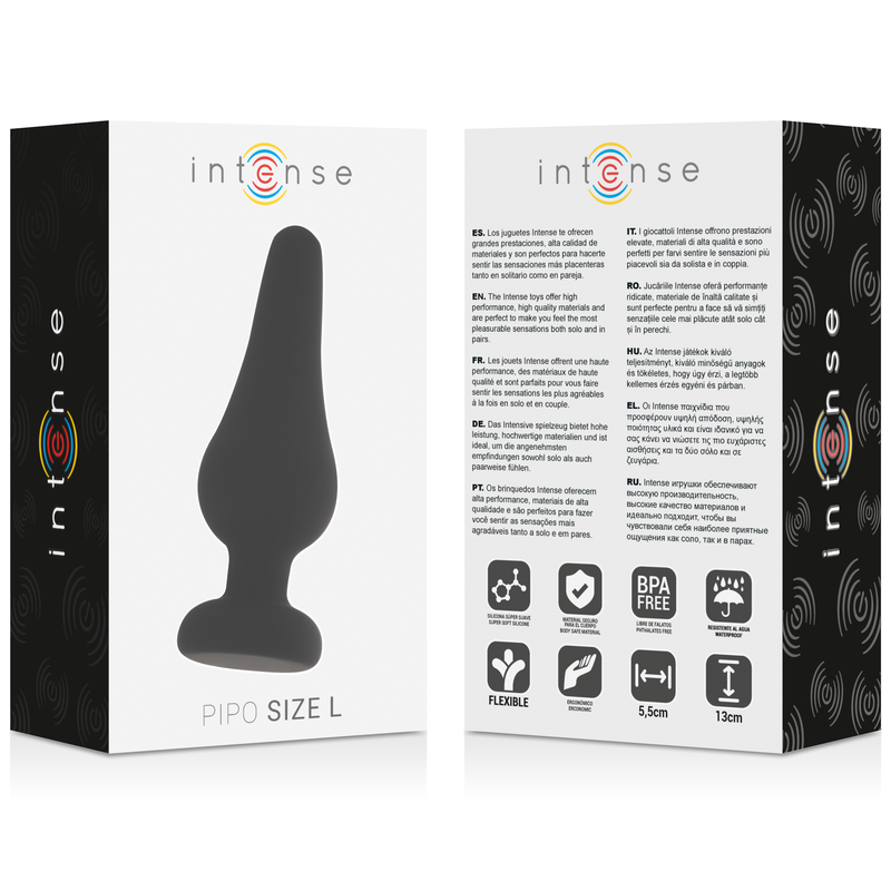 INTENSE - ANAL PLUG PIPO L BLACK SILICONE 13 CM - Bild 4