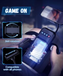 GAME CUP - THRUSTING VIBRATION MASTURBATOR WITH HEATING FUNCTION AND MOBILE SUPPORT - BLACK
