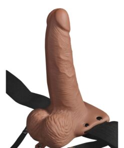 FETISH FANTASY SERIES - ADJUSTABLE HARNESS REALISTIC PENIS WITH RECHARGEABLE TESTICLES AND VIBRATOR 15 CM