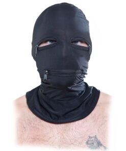 FETISH FANTASY SERIES - HOOD WITH ZIPPERS BLACK