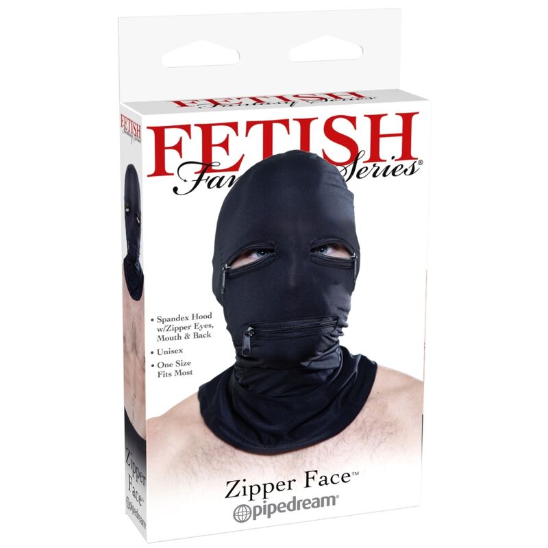 FETISH FANTASY SERIES - HOOD WITH ZIPPERS BLACK - Bild 2