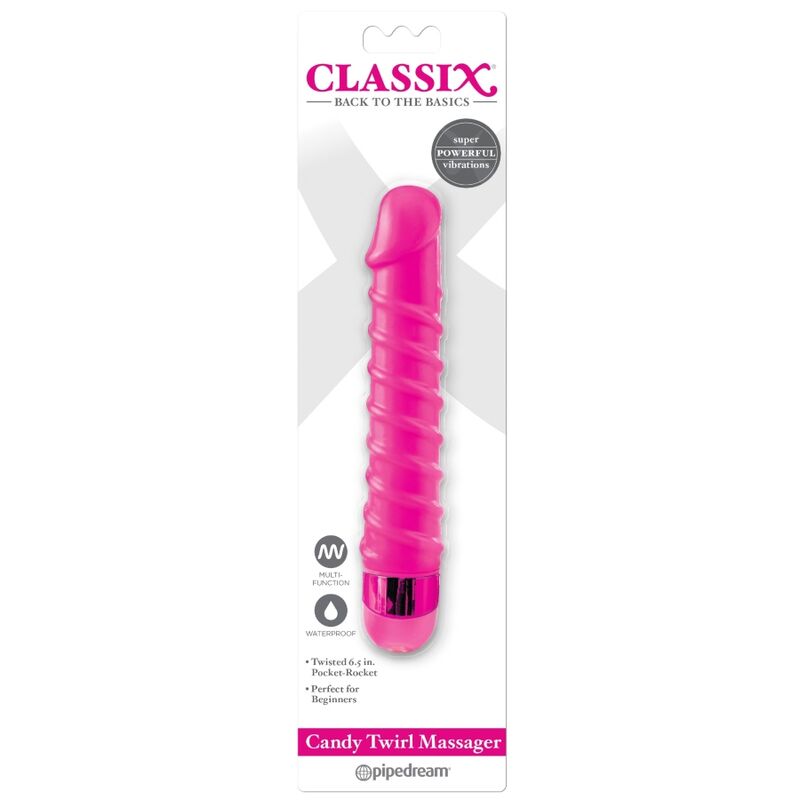 CLASSIX - CANDY TWIRL VIBRATING MASSAGER 16.5 CM PINK - Bild 3