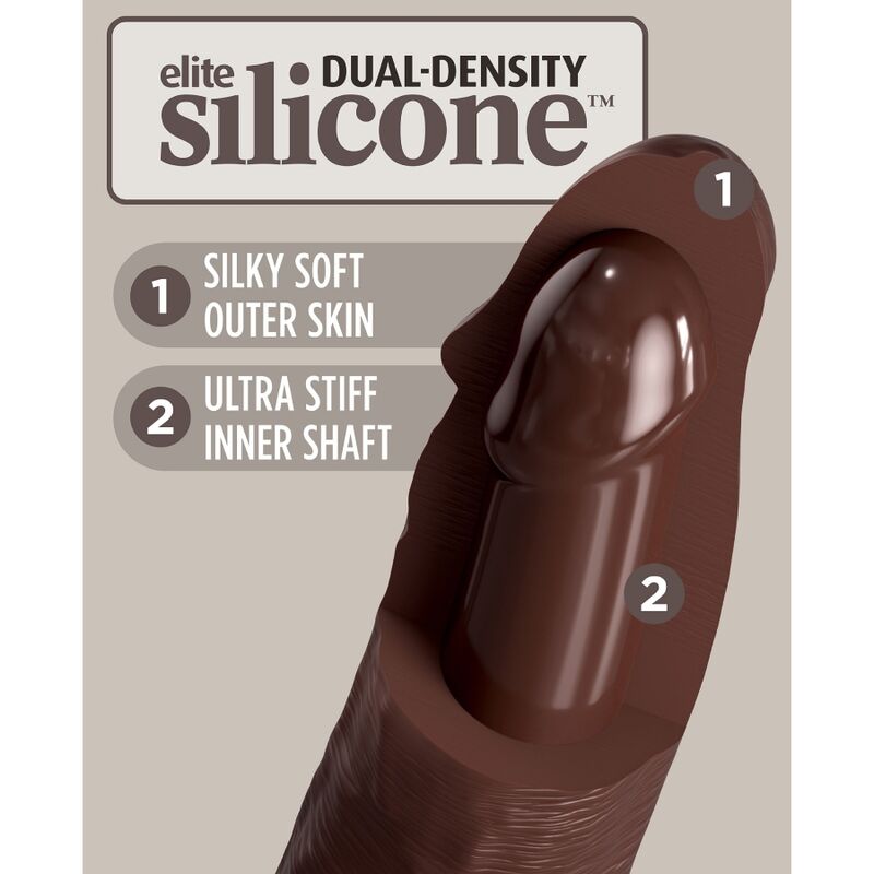 KING COCK - ELITE REALISTIC SILICONE DILDO 28 CM BROWN - Bild 4