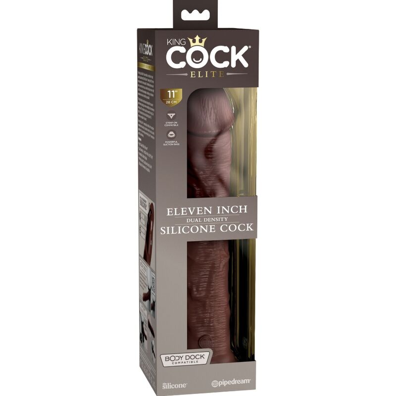 KING COCK - ELITE REALISTIC SILICONE DILDO 28 CM BROWN - Bild 5