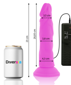 DIVERSIA - FLEXIBLE VIBRATING DILDO PURPLE 23 CM -O- 4.3 CM