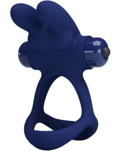 PRETTY LOVE - FRANCISCO DOUBLE VIBRATING RING RABBIT BLUE