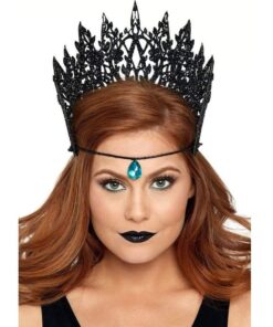 LEG AVENUE - CROWN WITH GLITTER AND JEWEL BLACK