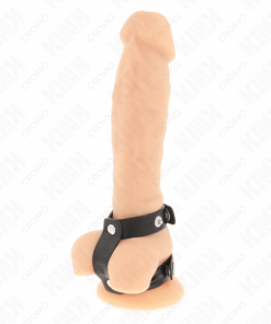 KINK - ADJUSTABLE DOUBLE LEATHER PENIS RING