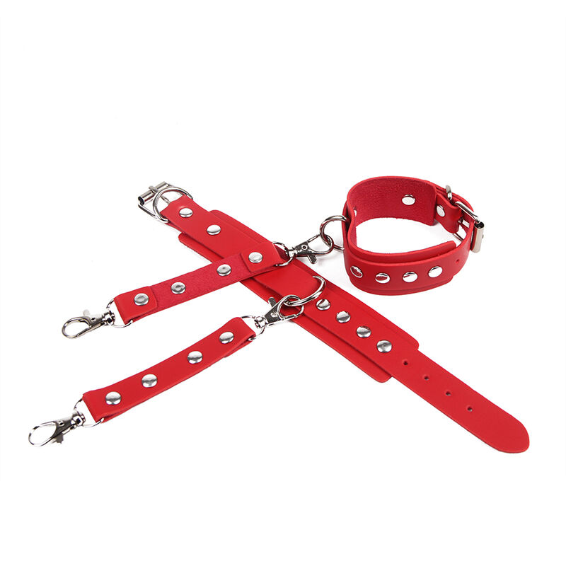 SUBBLIME - 953706 HANDCUFFS WITH BONDAGE BELT RED ONE SIZE - Bild 5