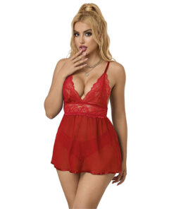 SUBBLIME - 953836 OPEN BACK BABYDOLL RED S/M
