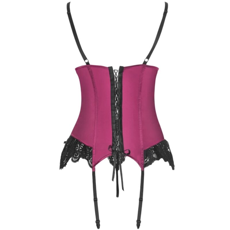 LIVCO CORSETTI FASHION - AGRAFENA CF 90436 CORSET + THONG BURGUNDY S/M - Bild 5