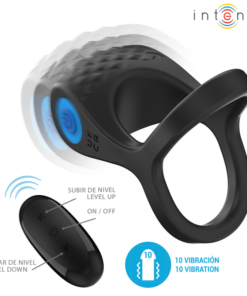 INTENSE - ALEX VIBRATOR DOUBLE PENIS RING 10 VIBRATIONS BLACK