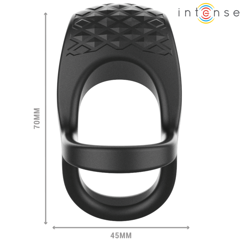 INTENSE - ALEX VIBRATOR DOUBLE PENIS RING 10 VIBRATIONS BLACK - Bild 5