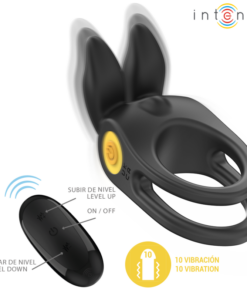 INTENSE - SAM VIBRATOR DOUBLE PENIS RING 10 VIBRATIONS BLACK