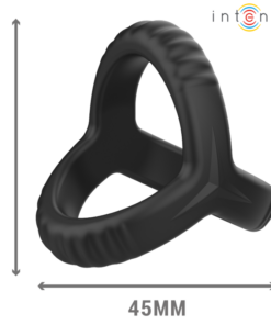 INTENSE - CARSON DOUBLE SILICONE PENIS RING BLACK MODEL 4