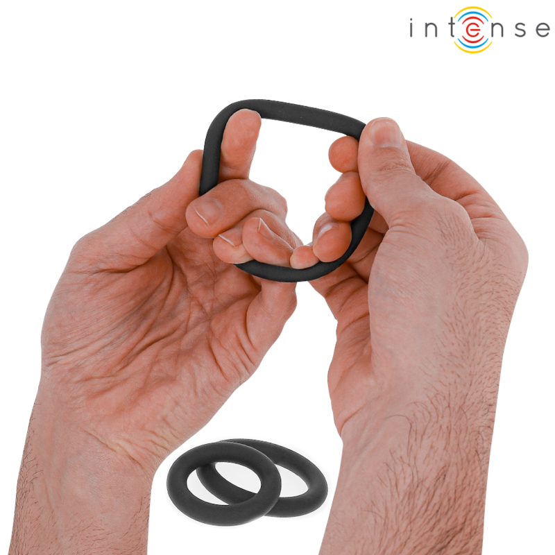 INTENSE - HUGH 3 BASIC SILICONE PENIS RINGS BLACK - Bild 4