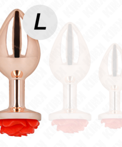 KINK - PINK GOLD ANAL PLUG WITH RED ROSE L
