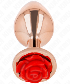 KINK - PINK GOLD ANAL PLUG WITH RED ROSE M