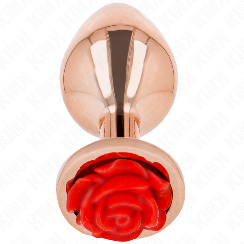 KINK - PINK GOLD ANAL PLUG WITH RED ROSE S - Bild 3