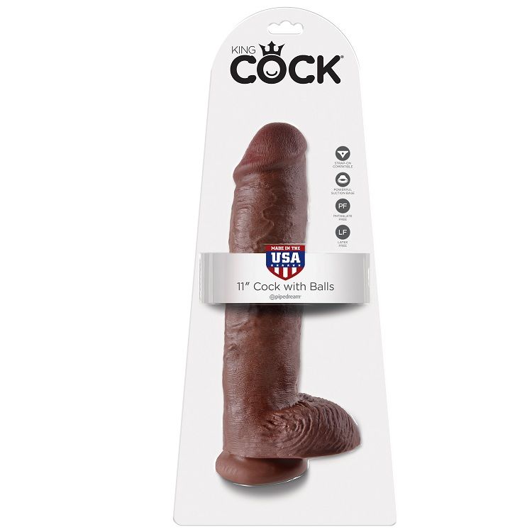 KING COCK - 11 DILDO BROWN WITH BALLS 28 CM - Bild 2