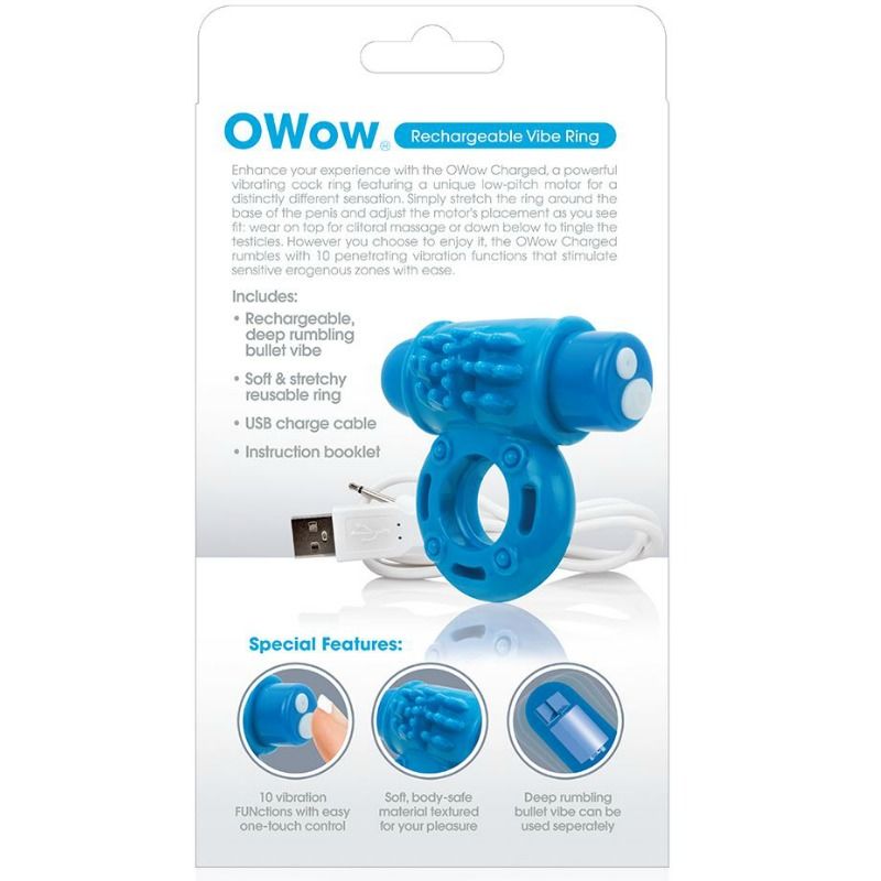 SCREAMING O - RING VIBRATOWOW RECHARGEABLE BLUE - Bild 3