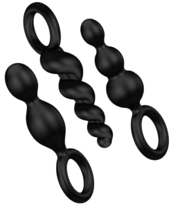 SATISFYER - ANAL PLUGS SET 3 PCS BLACK