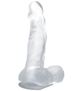 BAILE - REALISTIC DILDO WITH SUCTION CUP AND TESTICLES 16.7 CM TRANSPARENT