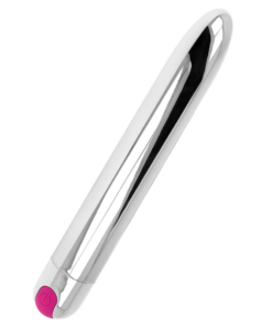 OHMAMA - RECHARGEABLE SILVER VIBRATOR 10 MODES 18.5 CM