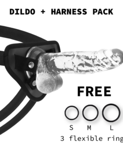 X RAY - HARNESS + CLEAR COCK WITH BALLS 20 CM -O- 4.5 CM