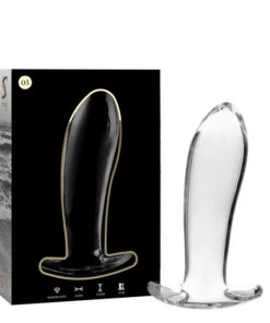 NEBULA SERIES BY IBIZA - MODEL 5 ANAL PLUG BOROSILICATE GLASS CLEAR 12.5 CM -O- 3.5 CM