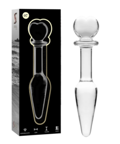 NEBULA SERIES BY IBIZA - MODEL 7 ANAL PLUG BOROSILICATE GLASS CLEAR 13.5 CM -O- 3 CM