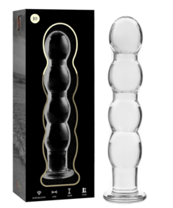 NEBULA SERIES BY IBIZA - MODEL 10 DILDO BOROSILICATE GLASS CLEAR 16.5 CM -O- 3.5 CM