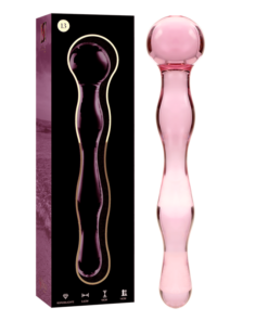NEBULA SERIES BY IBIZA - MODEL 13 DILDO BOROSILICATE GLASS PINK 18 CM -O- 3.5 CM