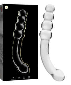 NEBULA SERIES BY IBIZA - MODEL 14 DILDO BOROSILICATE GLASS CLEAR 18.5 CM -O- 3 CM