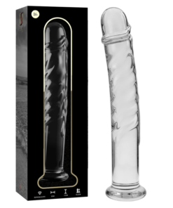 NEBULA SERIES BY IBIZA - MODEL 16 DILDO BOROSILICATE GLASS CLEAR 18.5 CM -O- 3 CM