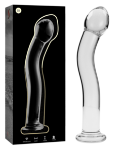 NEBULA SERIES BY IBIZA - MODEL 18 DILDO BOROSILICATE GLASS CLEAR 18.5 CM -O- 3.5 CM