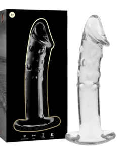 NEBULA SERIES BY IBIZA - MODEL 19 DILDO BOROSILICATE GLASS CLEAR 18.5 CM -O- 4 CM
