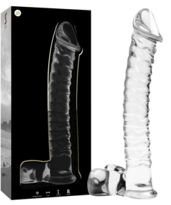 NEBULA SERIES BY IBIZA - MODEL 23 DILDO BOROSILICATE GLASS CLEAR 21.5 CM -O- 4 CM