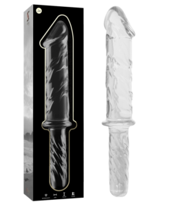NEBULA SERIES BY IBIZA - MODEL 24 DILDO BOROSILICATE GLASS CLEAR 28.5 CM -O- 5 CM