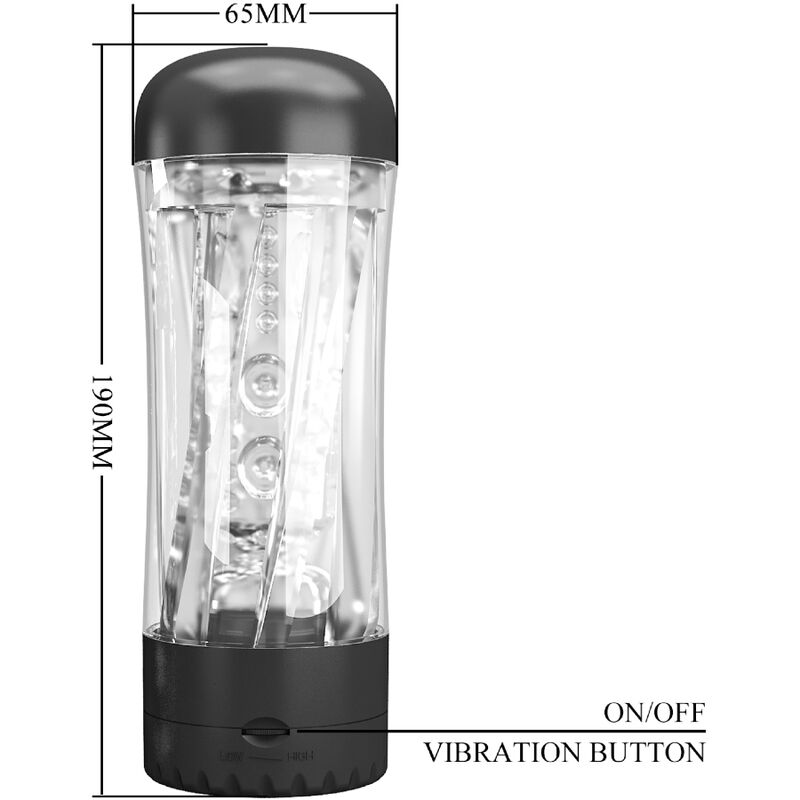 PRETTY LOVE - TAMARA MALE MASTURBATOR MULTI-SPEED VIBRATOR BLACK - Bild 4