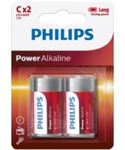 PHILIPS - POWER ALKALINE BATTERY C LR14 BLISTER*2