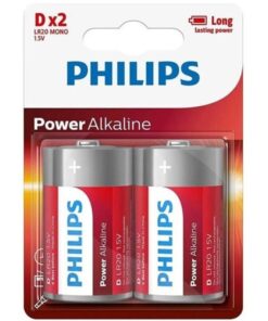 PHILIPS - POWER ALKALINE BATTERY D LR20 BLISTER*2