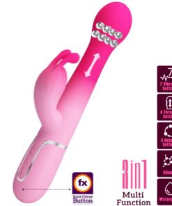 PRETTY LOVE - DEJON 3 IN 1 MULTIFUNCTION RABBIT VIBRATOR PINK