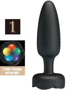 PRETTY LOVE - TARION ANAL PLUG WITH  LED LIGHT BLACK 12.5 CM