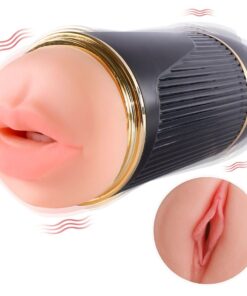 SHEQU - KAY DOUBLE MASTURBATOR WITH DUAL MOUTH AND VAGINA VIBRATION