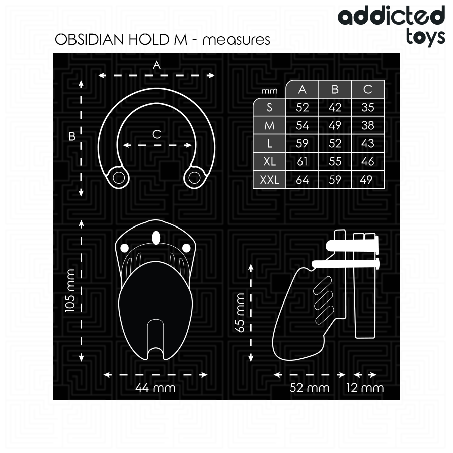 ADDICTED TOYS LOCKED - OBSIDIAN HOLD PENIS CAGE SIZE M - Bild 4