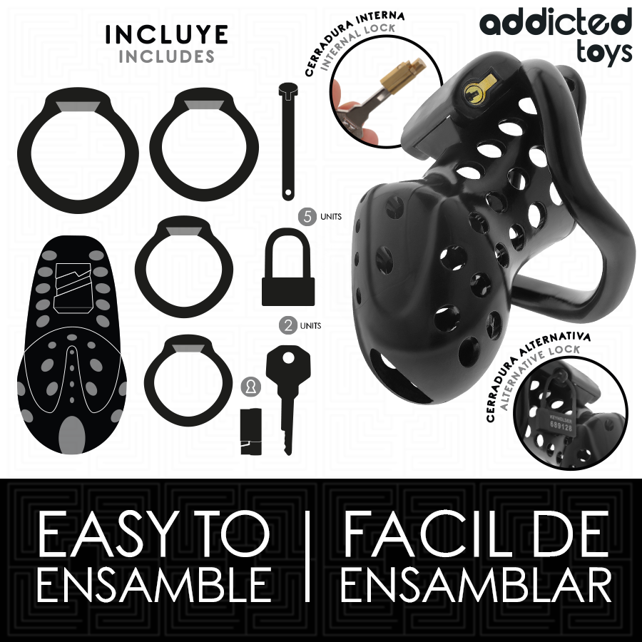 ADDICTED TOYS LOCKED - CHAINED HOLLOW PENIS CAGE 10.5 CM - Bild 4